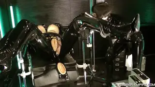 Curvy Woman Submits to Latex Bondage and Femdom Toy Play