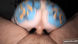 Redhead Takes Creampie After Footjob and Riding