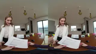 Tattooed Blonde Rides Cowgirl in VR Office Fantasy
