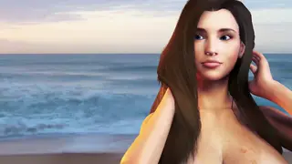 Busty Petite Brunette Dances Nude on a Public Beach
