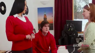 Stepmom Joins Her Stepson and His Girlfriend for a Threesome