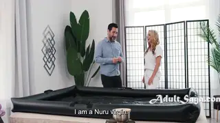 Oiled Indian Masseuse Rides Client on Massage Table