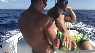 Muscular Couple Trade Blowjobs and Rimming on Boat Deck