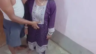 Indian Teen in Skirt Meets Partner Outdoors Near Hospital