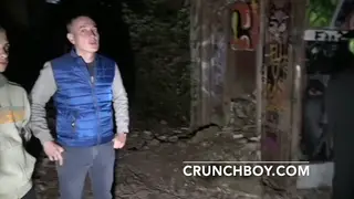 Costumed Performer Takes Bareback Ride on Halloween Night
