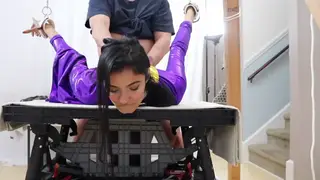 Bound Asian Cosplayer Serves an Older Man in Rough Play