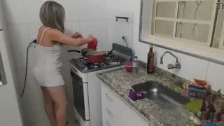 Latina Masturbates on the Kitchen Counter