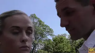 Blonde European Wife Fucks Stranger While Cuckold Watches POV