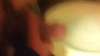 Hairy Guy Strokes Off in a Public Restroom Stall