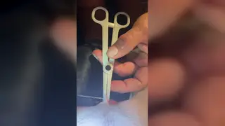 Tattooed Submissive Endures Femdom Piercing Bondage