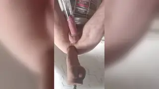 Hairy Handyman Uses Milking Machine on Himself