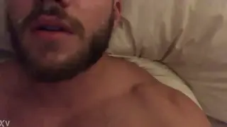 Tattooed Bear Strokes Out a Thick Load