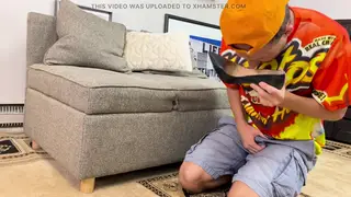 Submissive Guy Sniffs and Worships Woman's Feet in Homemade Fetish Clip