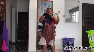 Voluptuous Ebony BBW Teases Her Curves in Lingerie