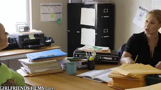 Busty Tattooed MILF Gets Pussy Eaten by Lesbian Officer