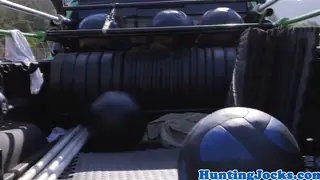 Muscular Jock Eats Out Athletic Stud in a Public Gym