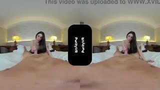 Brunette Rides Hard Then Takes Hot Mouthful in Bedroom