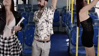 Redhead Student Gives Stranger Handjob on Bus