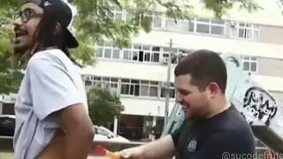 Amateur Pair Burns a Donut Outdoors for Fun