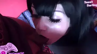 Goth Cosplayer Takes Massive Facial After Deep Throat