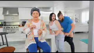 Busty Brunette Takes Anal Creampie in Standing Doggystyle