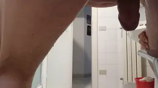 Mature Bear Pisses and Barebacks in Public Restroom