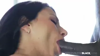 Brunette MILF Squirts Hard During First Interracial Encounter