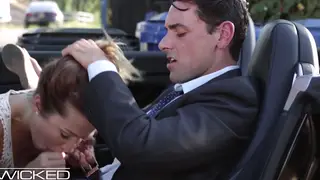 Blonde Bombshell Enjoys Erotic Car Encounter Outdoors