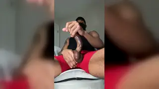 Muscular Teen Strokes His BBC to a Thick Climax