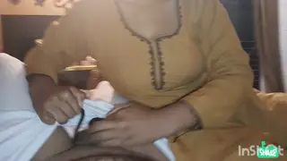 Indian Teen Wife Teases With Slow Handjob and Titjob