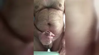 Hairy Hunk Shows Off His Thick Shaft in Close-Up