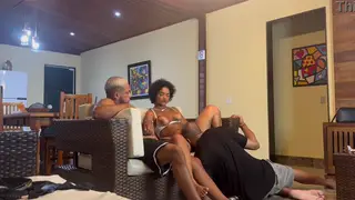 Curvy Latina Inked Babe Rides Boyfriend in Homemade Clip