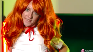 Redhead Teen Reaches Climax in Cosplay Solo