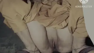 Indian Wife Pleasures Herself in Stockings Near Her Husband