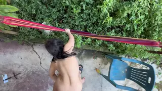 Curvy Girlfriend Fucked Outdoors by Stepbrother