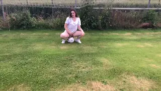 European Teen Gets Anal Creampie Outdoors With Toys