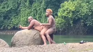Hairy Bear and Latino Stud Fuck Outdoors in Rainy River