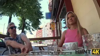 Blonde European Cheats on Her Boyfriend with a Stranger Outdoors