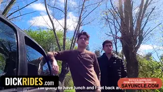 Latino Twinks Share Blowjobs and Rimming in a Parked Car