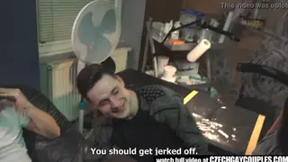 Muscular Couple Fucks Bareback in a Tattoo Studio