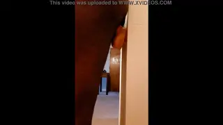 Chubby Bear Bounces on a Dildo in a Quiet Corner