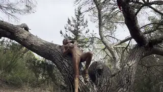Petite Pair Fuck Beside a Tree in Public