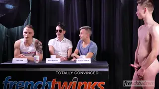 Blonde Twink Auditions Standing Up for First Time