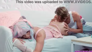 Muscular Hunk Spanks a Femboy Before Bareback Rimming