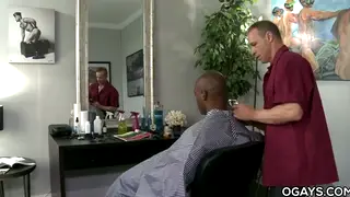 Ebony Studs Go Bareback in Barber Shop