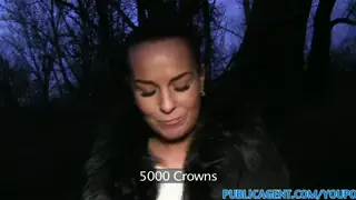 Brunette Stranger Takes POV Blowjob Outside