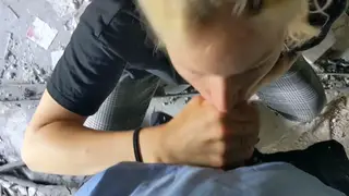 Blonde Explores Abandoned Water Park for Outdoor Sex