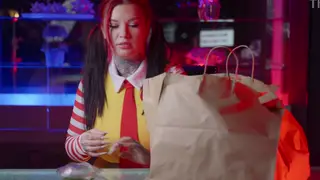 Solo Performer Enjoys Quiet Meal on Camera