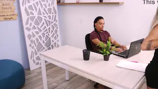 Petite Employee Services Boss's Partner at Office Desk