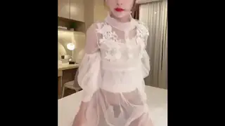 Petite Asian Femboy Strokes Her Cock to a Gentle Cumshot